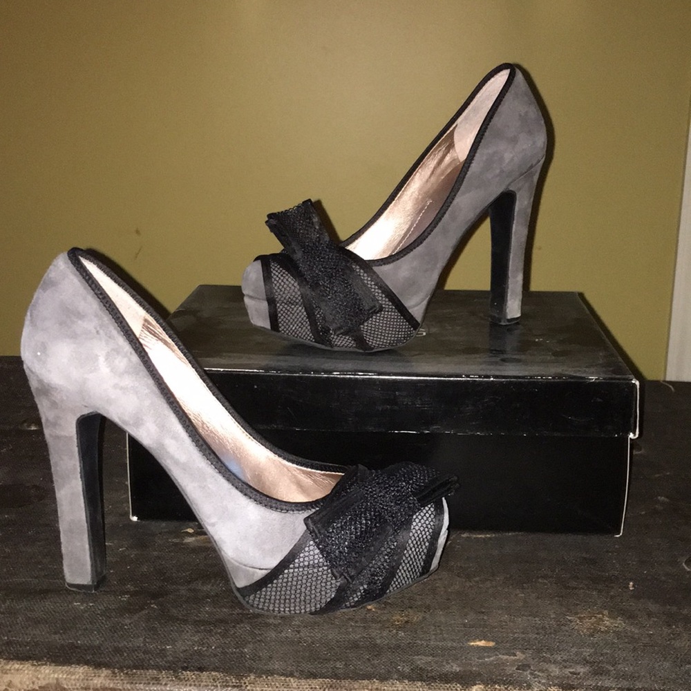 BCBG Suede Heels in Gray